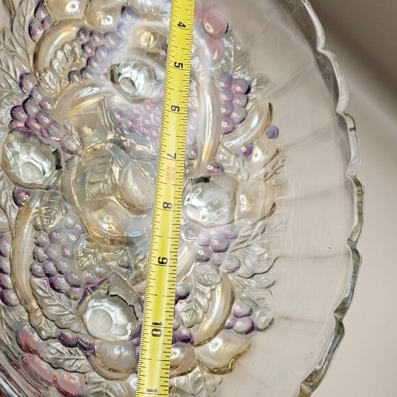 vintage Indiana Glass large footed fruit bowl Garland pattern oval shape 1970s - Picture 10 of 11